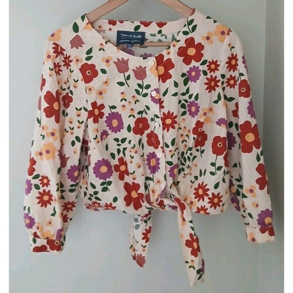 ModCloth x Princess Highway Linen Tie Front Blouse - Picture 1 of 8